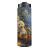 Coton de Tulear Kerstvakantie Thermosbeker (Voorkant)