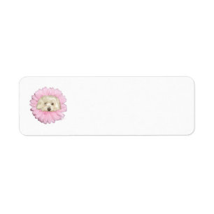 Coton de Tulear Lente Bloem Etiket