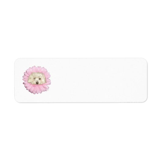 Coton de Tulear Lente Bloem Etiket (Voorkant)