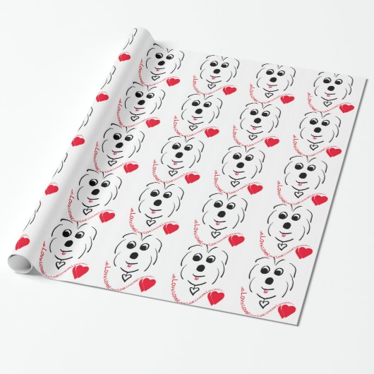 Coton de Tulear Love Cadeaupapier (Uitgerold)
