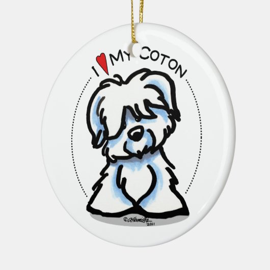 Coton de Tulear Lover Keramisch Ornament (Links)