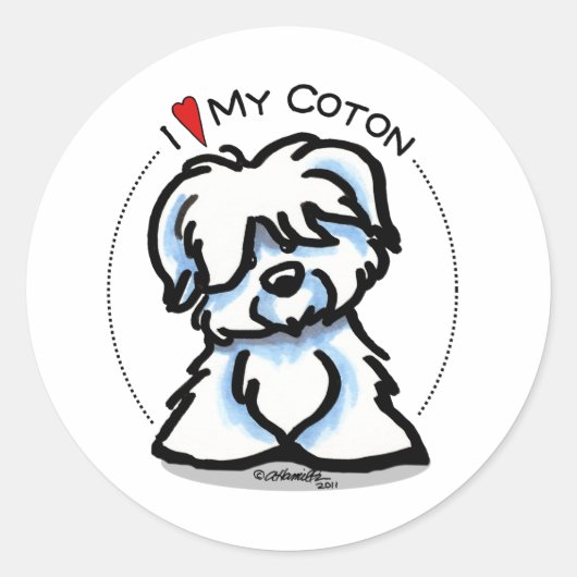 Coton de Tulear Lover Ronde Sticker (Voorkant)