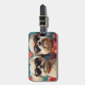 Coton De Tulear Met Hartrozen Valentijnsdag Bagagelabel (Voorkant verticaal)