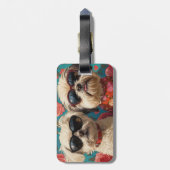 Coton De Tulear Met Hartrozen Valentijnsdag Bagagelabel (Achterkant verticaal)
