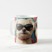 Coton De Tulear met Hartrozen Valentijnsdag Koffiemok (Voorkant links)