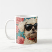 Coton De Tulear met Hartrozen Valentijnsdag Koffiemok (Links)