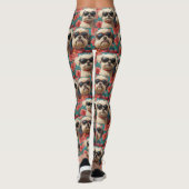 Coton De Tulear Met Hartrozen Valentijnsdag Leggings (Achterkant)