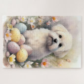 Coton De Tulear met Pasen Eieren Vakantie Legpuzzel (Horizontaal)