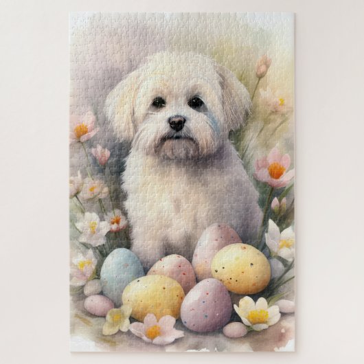 Coton De Tulear met Pasen Eieren Vakantie Legpuzzel (Verticaal)