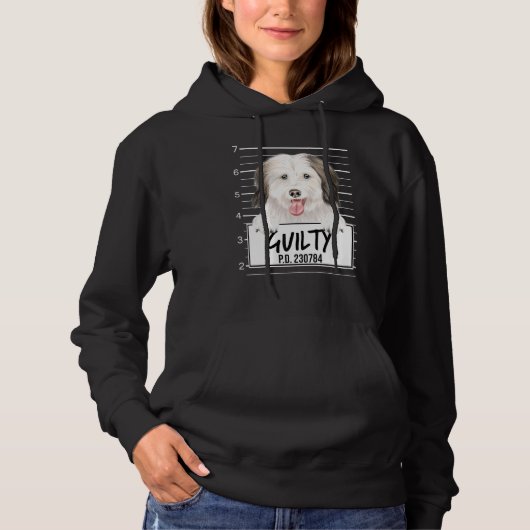 Coton De Tulear Mugshot Guilty Dog Hoodie (Voorkant)