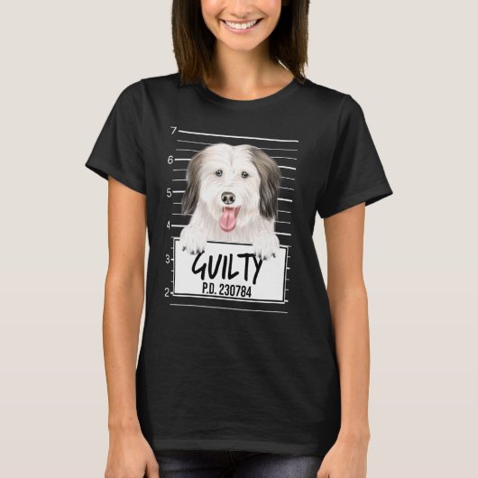 Coton De Tulear Mugshot Guilty Dog T-shirt (Voorkant)