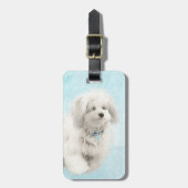 Coton de Tulear Painting - Cute Original Dog Art Bagagelabel (Voorkant verticaal)