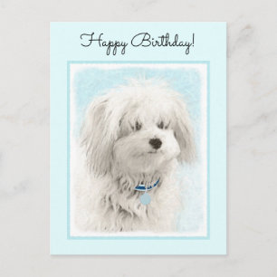 Coton de Tulear Painting - Cute Original Dog Art Briefkaart