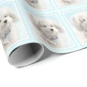 Coton de Tulear Painting - Cute Original Dog Art Cadeaupapier (Rol Hoek)