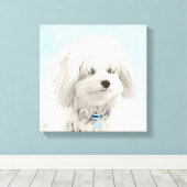 Coton de Tulear Painting - Cute Original Dog Art Canvas Afdruk (Insitu (Houten vloer))
