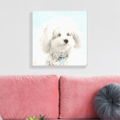 Coton de Tulear Painting - Cute Original Dog Art Canvas Afdruk (Insitu (Woonkamer))