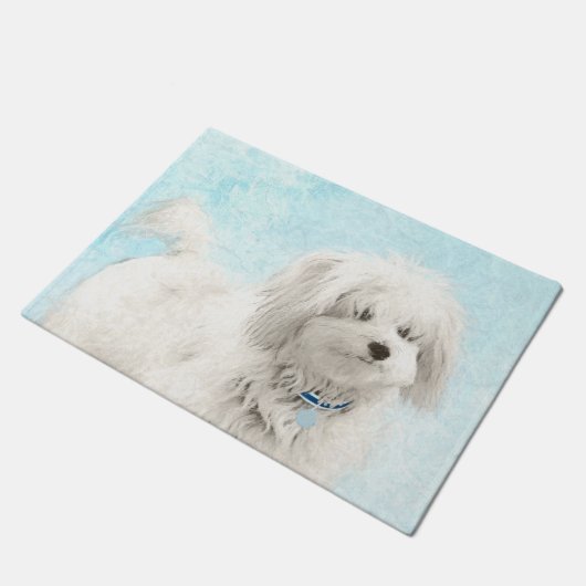 Coton de Tulear Painting - Cute Original Dog Art Deurmat (Schuin)