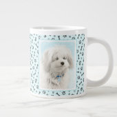 Coton de Tulear Painting - Cute Original Dog Art Grote Koffiekop (Rechts)