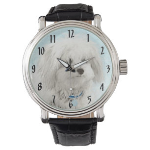 Coton de Tulear Painting - Cute Original Dog Art Horloge