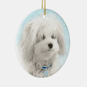 Coton de Tulear Painting - Cute Original Dog Art Keramisch Ornament (Rechts)