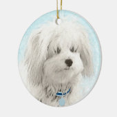 Coton de Tulear Painting - Cute Original Dog Art Keramisch Ornament (Links)