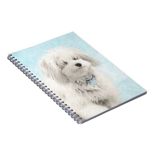 Coton de Tulear Painting - Cute Original Dog Art Notitieboek (Rechterzijde)