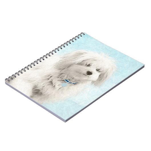 Coton de Tulear Painting - Cute Original Dog Art Notitieboek (Linkerzijde)