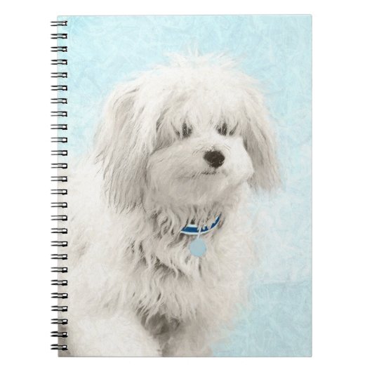Coton de Tulear Painting - Cute Original Dog Art Notitieboek (Voorkant)