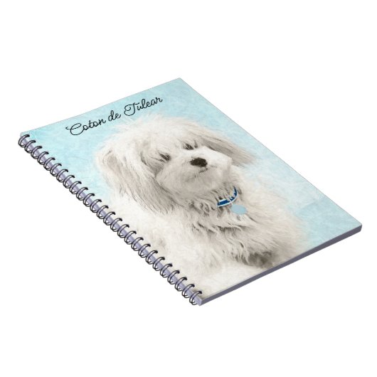 Coton de Tulear Painting - Cute Original Dog Art Notitieboek (Rechterzijde)