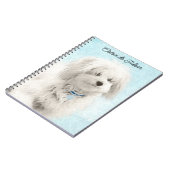 Coton de Tulear Painting - Cute Original Dog Art Notitieboek (Linkerzijde)