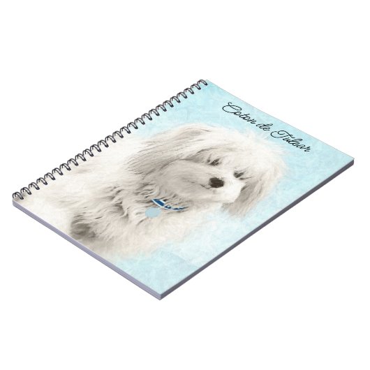 Coton de Tulear Painting - Cute Original Dog Art Notitieboek (Linkerzijde)