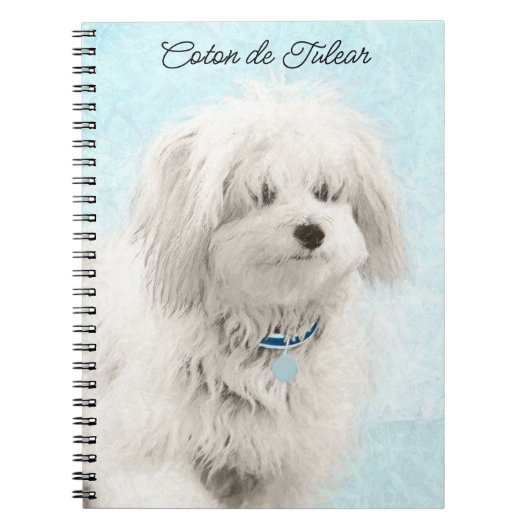 Coton de Tulear Painting - Cute Original Dog Art Notitieboek (Voorkant)