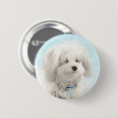 Coton de Tulear Painting - Cute Original Dog Art Ronde Button 5,7 Cm (Voorkant /achterkant)