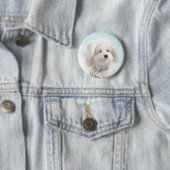Coton de Tulear Painting - Cute Original Dog Art Ronde Button 5,7 Cm (In situ)