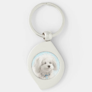 Coton de Tulear Painting - Cute Original Dog Art Sleutelhanger