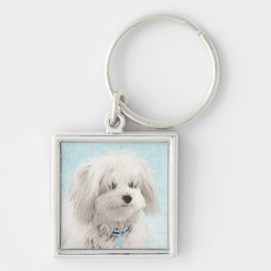 Coton de Tulear Painting - Cute Original Dog Art Sleutelhanger