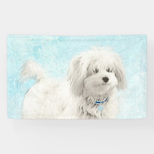 Coton de Tulear Painting - Cute Original Dog Art Spandoek (Horizontaal)