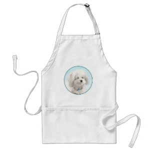 Coton de Tulear Painting - Cute Original Dog Art Standaard Schort