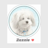 Coton de Tulear Painting - Cute Original Dog Art Sticker (Vel)