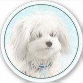 Coton de Tulear Painting - Cute Original Dog Art Sticker (Voorkant)