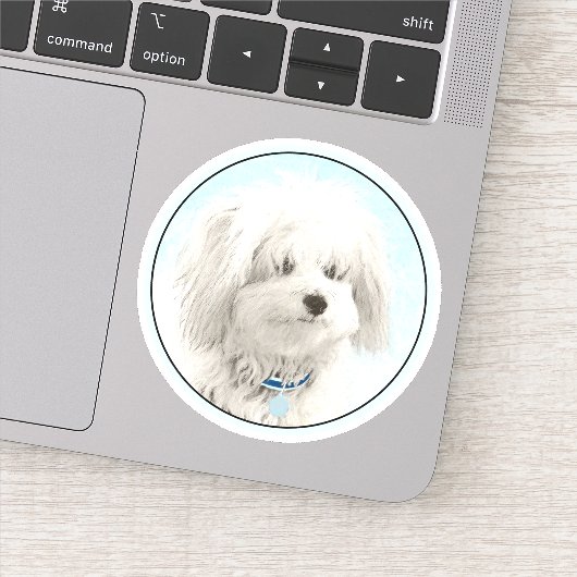 Coton de Tulear Painting - Cute Original Dog Art Sticker (Detail)