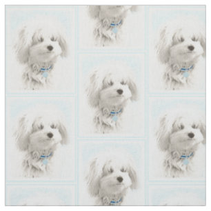 Coton de Tulear Painting - Cute Original Dog Art Stof
