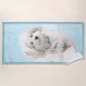 Coton de Tulear Painting - Cute Original Dog Art Strandlaken (Voorkant)