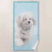 Coton de Tulear Painting - Cute Original Dog Art Strandlaken (Voorkant)