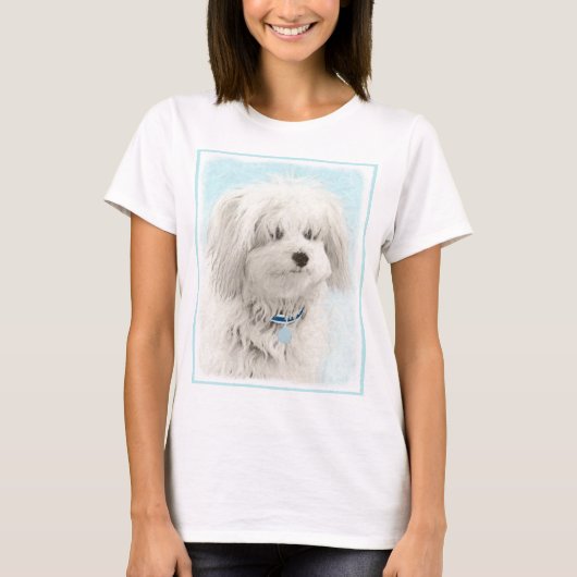 Coton de Tulear Painting - Cute Original Dog Art T-shirt (Voorkant)