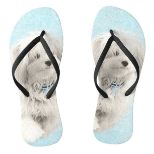 Coton de Tulear Painting - Cute Original Dog Art Teenslippers