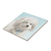 Coton de Tulear Painting - Cute Original Dog Art Tegeltje (Zijkant)