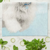 Coton de Tulear Painting - Cute Original Dog Art Theedoek (Gevouwen)