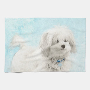 Coton de Tulear Painting - Cute Original Dog Art Theedoek