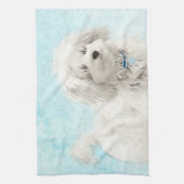Coton de Tulear Painting - Cute Original Dog Art Theedoek (Verticaal)